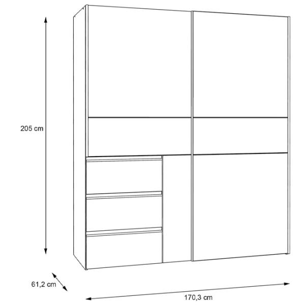 Шкаф Forte Winn2 W2QS8233S-120 170.3 x 61.2см x 205 / ДСП / Белый photo 4 Шкаф Forte Winn2 W2QS8233S-120 170.3 x 61.2см x 205 / ДСП / Белый photo 4