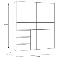 Шкаф Forte Winn2 W2QS8233S-D30F 170.3 x 61.2см x 205 / ДСП / Дуб Сонома photo 3
