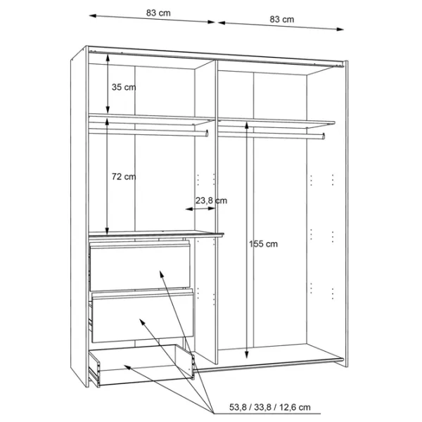 Шкаф Forte Winn2 W2QS8233S-D30F 170.3 x 61.2см x 205 / ДСП / Дуб Сонома photo 4 Шкаф Forte Winn2 W2QS8233S-D30F 170.3 x 61.2см x 205 / ДСП / Дуб Сонома photo 4