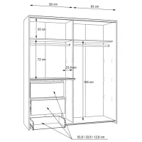 Шкаф Forte Winn2 W2QS8233S-D30F 170.3 x 61.2см x 205 / ДСП / Дуб Сонома photo 4