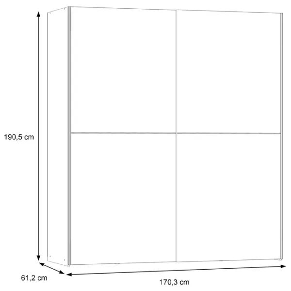 Шкаф Forte Dederik W3NS82232-D30 170.3 x 61.2см x 190.5 / ДСП / Дуб Сонома photo 5 Шкаф Forte Dederik W3NS82232-D30 170.3 x 61.2см x 190.5 / ДСП / Дуб Сонома photo 5