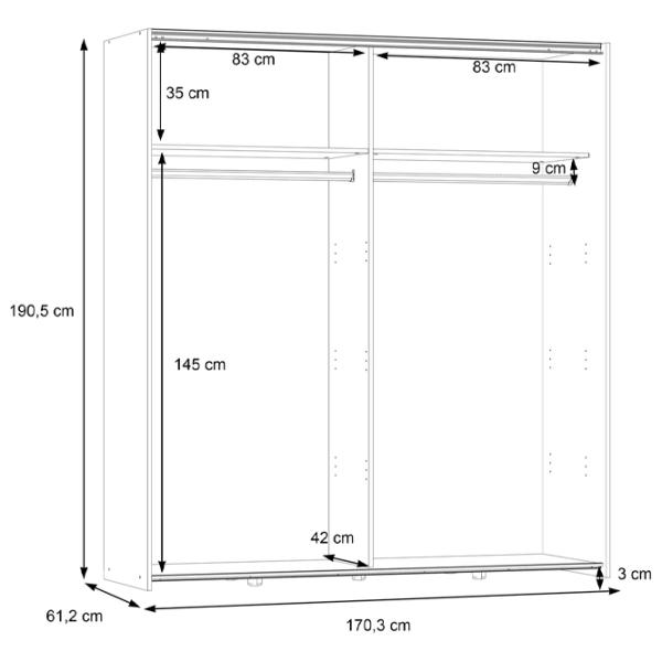 Шкаф Forte Dederik W3NS82232-D30 170.3 x 61.2см x 190.5 / ДСП / Дуб Сонома photo 6 Шкаф Forte Dederik W3NS82232-D30 170.3 x 61.2см x 190.5 / ДСП / Дуб Сонома photo 6