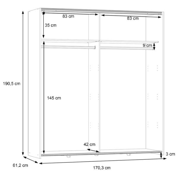 Шкаф Forte Dederik W3NS82232-120 170.3 x 61.2см x 190.5 / ДСП / Белый photo 6 Шкаф Forte Dederik W3NS82232-120 170.3 x 61.2см x 190.5 / ДСП / Белый photo 6