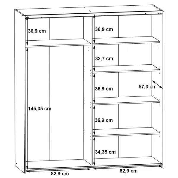 Шкаф Forte Kaikais KAIS82241-D53 170.3 x 61.2см x 190.5 / ДСП / Дуб Вотан photo 6 Шкаф Forte Kaikais KAIS82241-D53 170.3 x 61.2см x 190.5 / ДСП / Дуб Вотан photo 6
