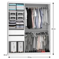 Шкаф Belini Premium ME SZP7 SZP7/0/B/SR/0/KLP 200 x 60см x 216 / ЛДСП / Black photo 3
