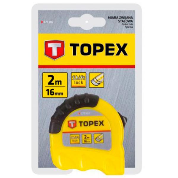 Рулетка Topex 27C302 2 м/ Желтый photo 2