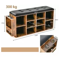 Etajeră banchetă Costway JV10876CF 52 x 110 x 30 cm/ MDF/ Brown photo 3