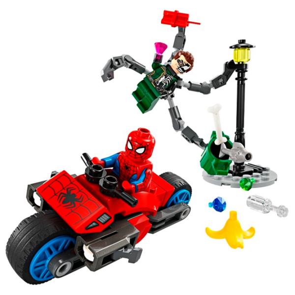 Constructor LEGO Motorcycle Chase Spider-Man vs. Doc Ock Figuri/ Multicolor photo 2