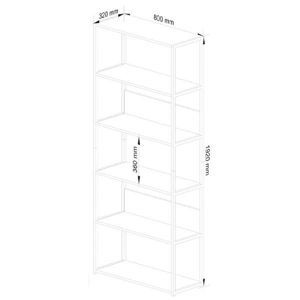 Стеллаж Akord Loft 80 6P 192см x 80см x 32см cm/ ЛДСП/ Black photo 2 Стеллаж Akord Loft 80 6P 192см x 80см x 32см cm/ ЛДСП/ Black photo 2