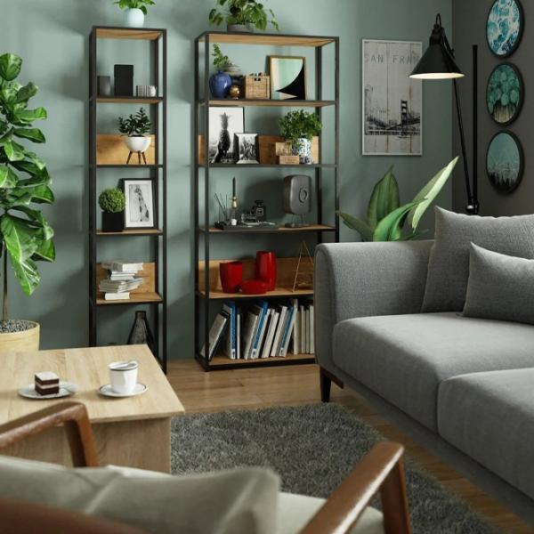 Стеллаж Akord Loft 80 6P 192см x 80см x 32см cm/ ЛДСП/ Black photo 3 Стеллаж Akord Loft 80 6P 192см x 80см x 32см cm/ ЛДСП/ Black photo 3