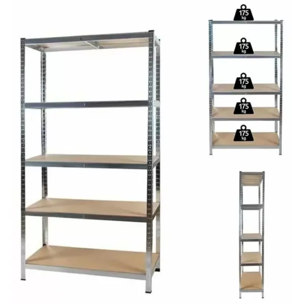Стеллаж Procart R22010045 220см x 100см x 45см cm/ МДФ/ Серый photo 2