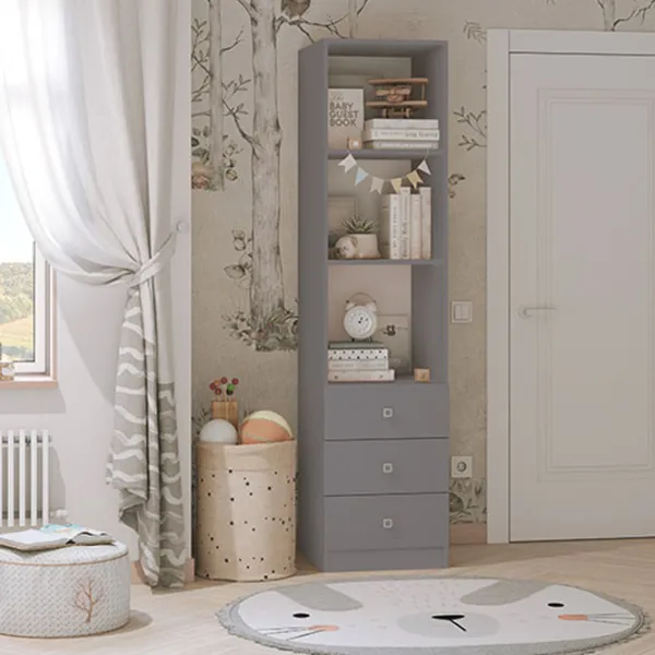 Стеллаж Polini Kids Simple 190см x 45см x 50см cm/ ЛДСП/ Серый photo 3