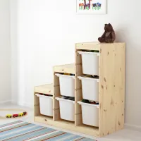 Стеллаж с контейнерами Ikea Trofast 91см x 94см x 44см cm/ Дерево/ Дуб cонома photo 2