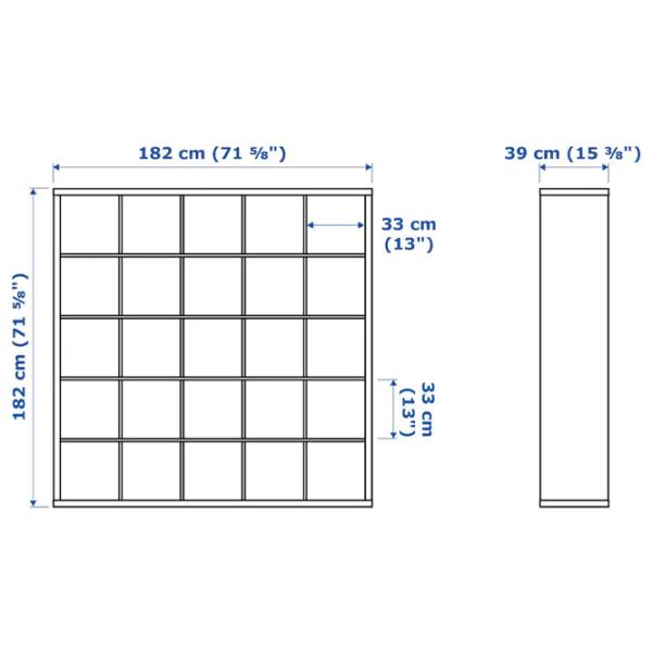 Стеллаж Ikea Kallax 182см x 182см x 39см cm/ ЛДСП/ White photo 2 Стеллаж Ikea Kallax 182см x 182см x 39см cm/ ЛДСП/ White photo 2
