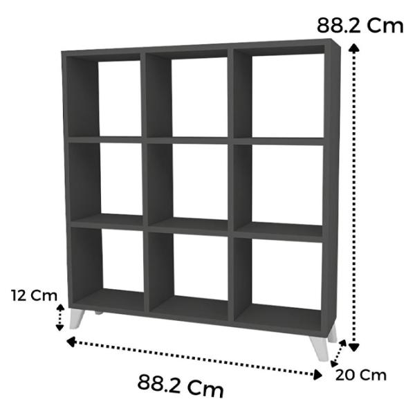 Стеллаж Fabulous 5639925 88.2 см x 88.2см x 20см cm/ ЛДСП/ Anthracite photo 2