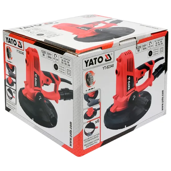 Шлифовальная машина Yato YT82340 для стен/ 1220 Вт/ Черный photo 5 Шлифовальная машина Yato YT82340 для стен/ 1220 Вт/ Черный photo 5