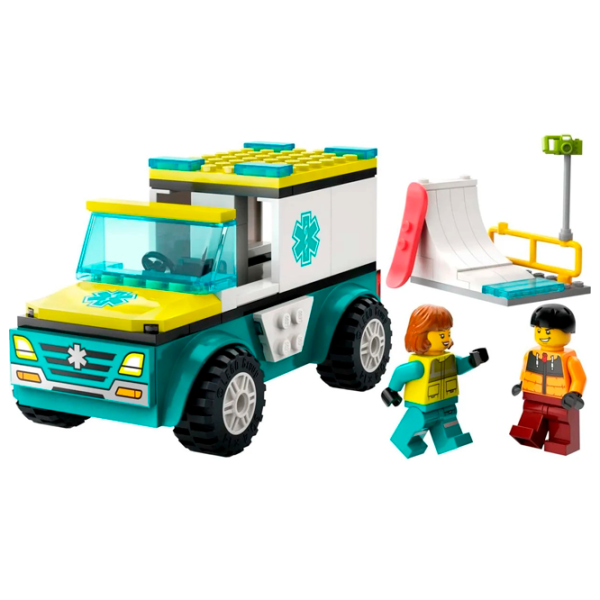 Конструктор LEGO Emergency Ambulance and Snowboarder Фигуры/ Разноцветный photo 2