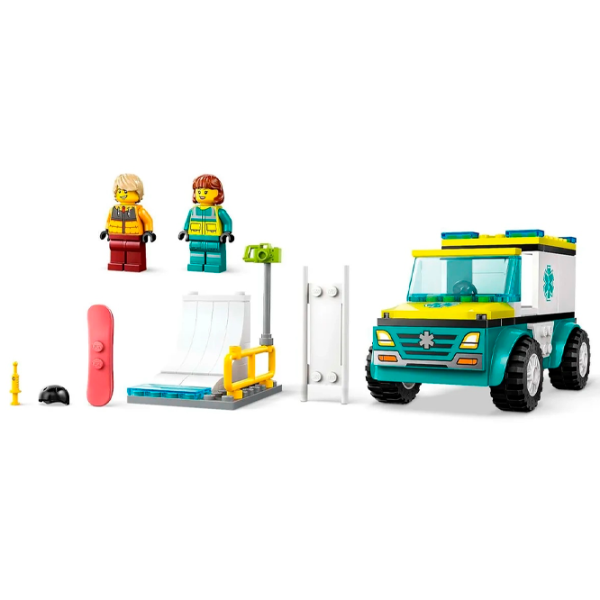 Конструктор LEGO Emergency Ambulance and Snowboarder Фигуры/ Разноцветный photo 4