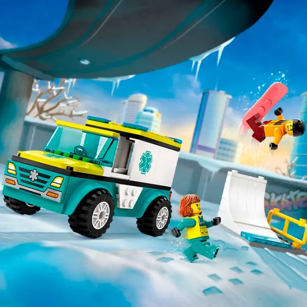 Конструктор LEGO Emergency Ambulance and Snowboarder Фигуры/ Разноцветный photo 6