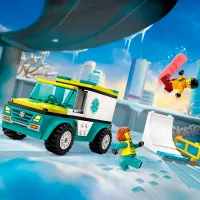 Constructor LEGO Emergency Ambulance and Snowboarder Figuri/ Multicolor photo 6