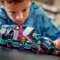 Constructor LEGO Race Car and Car Carrier Truck Figuri/ Multicolor photo 9
