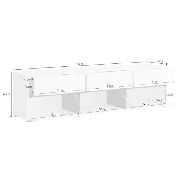 Comodă TV Helvetia Cross 3D3S 48.2 x 180 x 40/ PAL photo 3