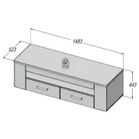 Тумба под телевизор Belmondo BILT12-D41 44.3см x 148.3см x 52.3см/ ДСП photo 2