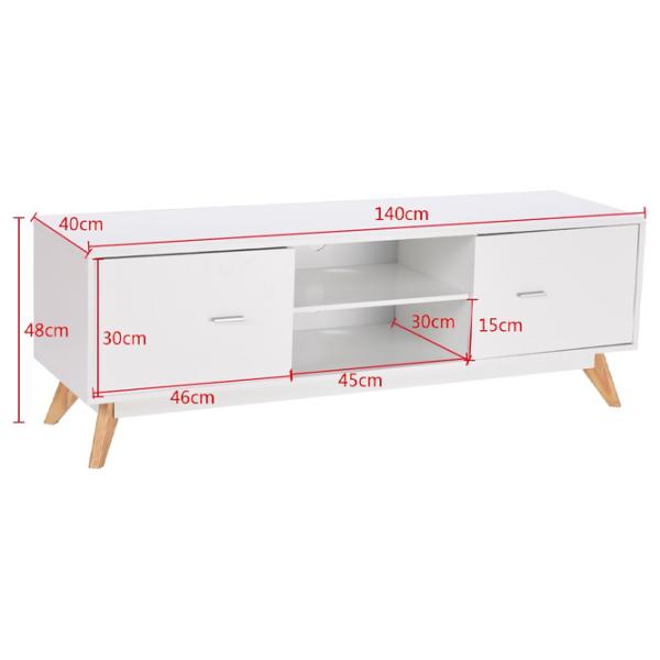 Тумба под телевизор Costway HW60413 48см x 140см x 40см/ МДФ photo 3