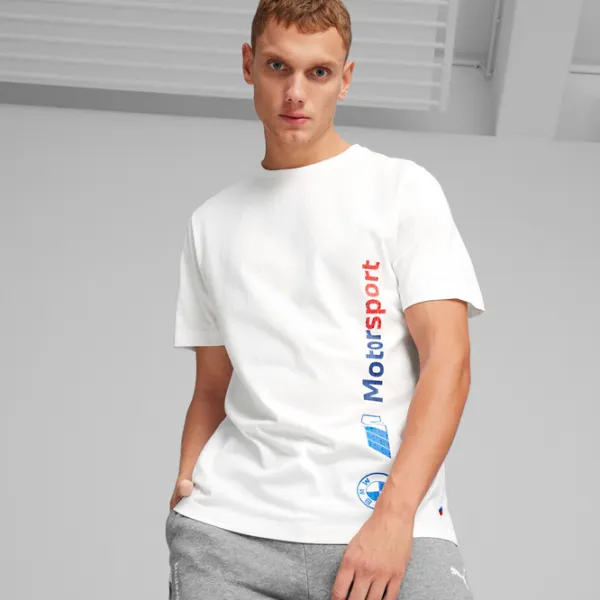 Tricou pentru bărbați Puma Bmw Mms Logo Tee + 100% bumbac/ White photo 3 Tricou pentru bărbați Puma Bmw Mms Logo Tee + 100% bumbac/ White photo 3