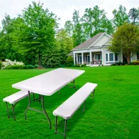 Set mobilă terasă Gardlov 3257 Oțel/ Plastic/ Plastic/ White photo 2