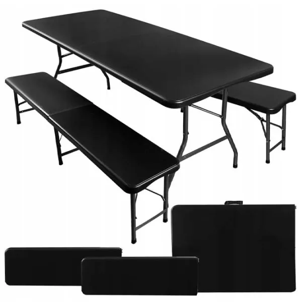 Set mobilă terasă Malatec Folding Oțel/ Plastic/ Plastic/ Black photo 4