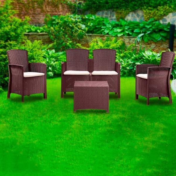 Set mobilă terasă Bica Lido 2 Storage Ratan artificial/ Polipropilenă/ Rattan artificial/ Brown photo 3