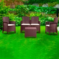 Set mobilă terasă Bica Lido 2 Storage Ratan artificial/ Polipropilenă/ Rattan artificial/ Brown photo 3