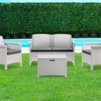 Set mobilă terasă Bica Venezia 2 Ratan artificial/ Polipropilenă/ Rattan artificial/ White photo 5