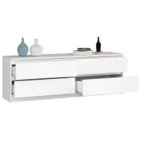 Comodă Akord K160 4SZ 55 x 160 x 40/ LPAL/ Alb photo 2
