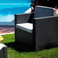 Set mobilă terasă Bica Colorado 3 Ratan artificial/ Polipropilenă/ Rattan artificial/ Graphite photo 5