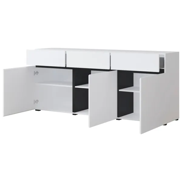 Комод Helvetia Cross 3D3S 78.3см x 180см x 40см/ ЛДСП/ Белый photo 2