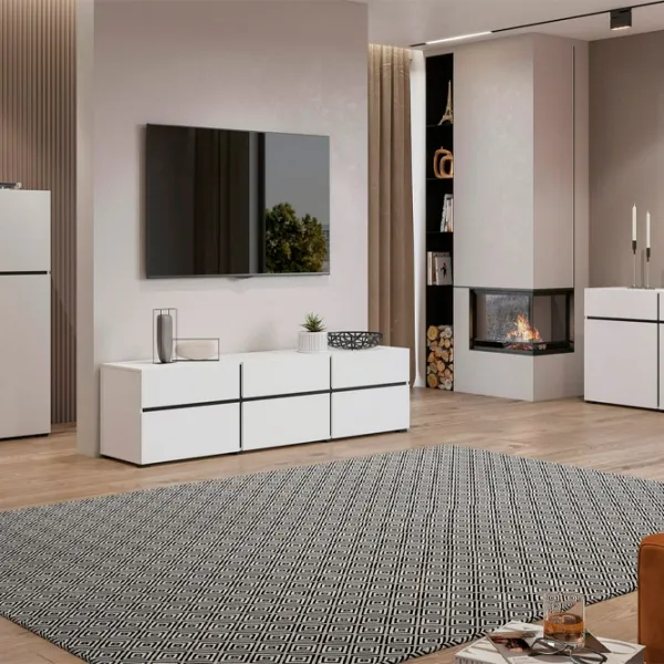Комод Helvetia Cross 3D3S 78.3см x 180см x 40см/ ЛДСП/ Белый photo 5