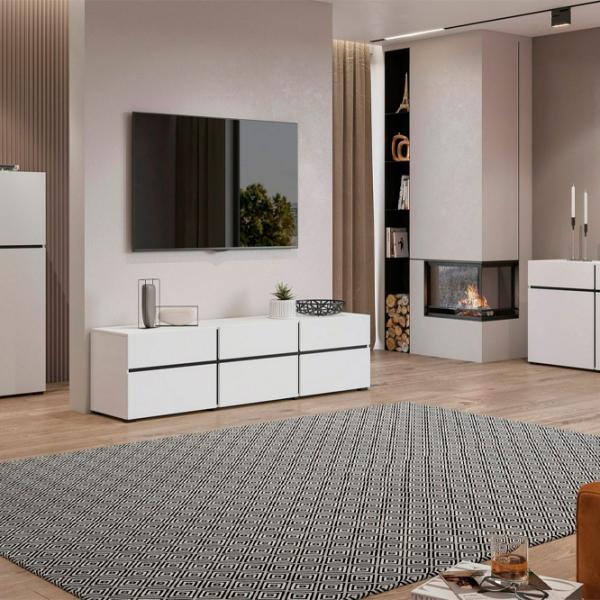 Комод Helvetia Cross 3D3S 78.3см x 180см x 40см/ ЛДСП/ Белый photo 5