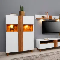 Comodă Home Affaire Premium Jonte 130 x 90 x 38/ MDF/ Alb photo 4