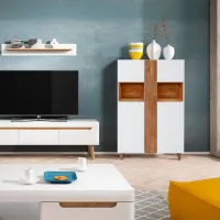 Comodă Home Affaire Premium Jonte 130 x 90 x 38/ MDF/ Alb photo 5