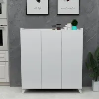 Comodă Bofigo Multifunctional Cabinet With 3 Doors 103.5 x 90 x 30 / PAL / Alb photo 2