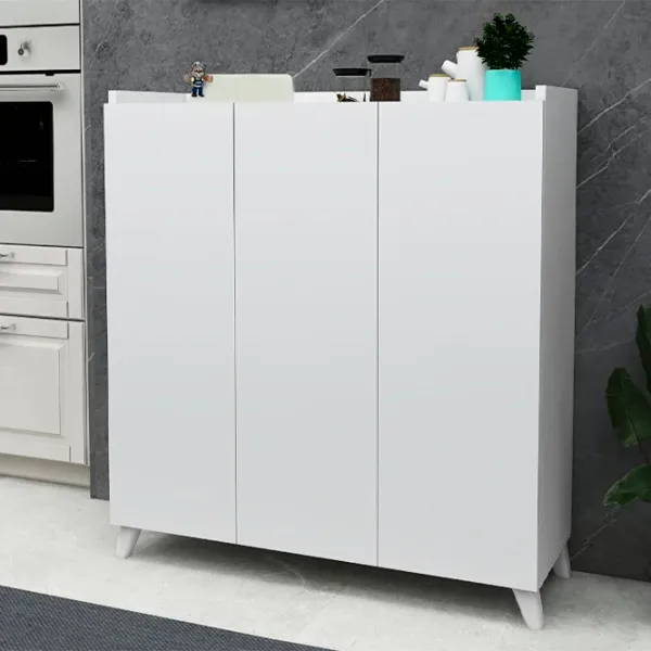 Comodă Fabulous Multifunctional Cabinet With 3 Doors 103.5 x 90 x 30/ PAL/ Alb photo 3