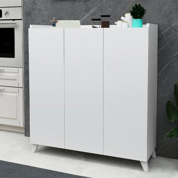 Comodă Fabulous Multifunctional Cabinet With 3 Doors 103.5 x 90 x 30/ PAL/ Alb photo 3