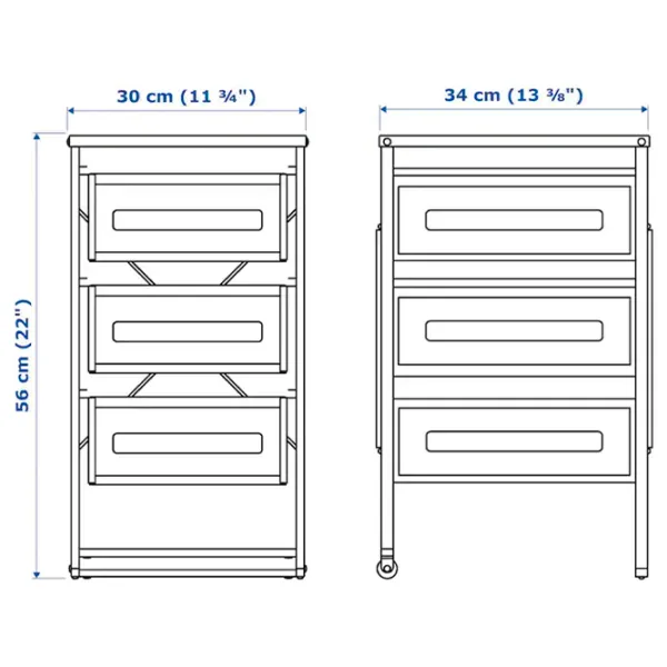 Comodă Ikea Lennart 56 x 30 x 34/ Plastic/ Alb photo 6