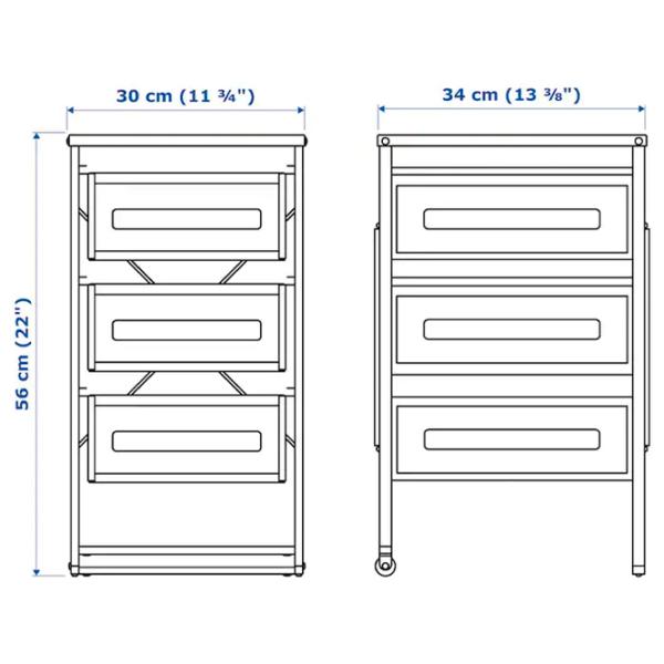 Comodă Ikea Lennart 56 x 30 x 34/ Plastic/ Alb photo 6