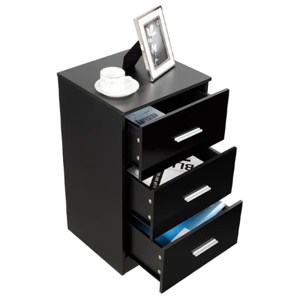 Комод Costway HW64165BK 66.7см x 37см x 34см/ МДФ/ Черный photo 3 Комод Costway HW64165BK 66.7см x 37см x 34см/ МДФ/ Черный photo 3