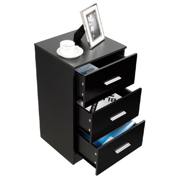 Комод Costway HW64165BK 66.7см x 37см x 34см/ МДФ/ Черный photo 3 Комод Costway HW64165BK 66.7см x 37см x 34см/ МДФ/ Черный photo 3