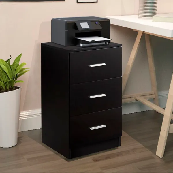 Комод Costway HW64165BK 66.7см x 37см x 34см/ МДФ/ Черный photo 4 Комод Costway HW64165BK 66.7см x 37см x 34см/ МДФ/ Черный photo 4