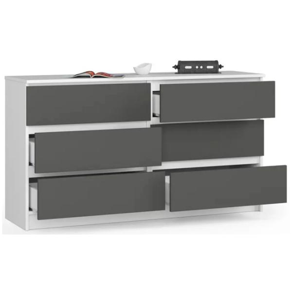Comodă Akord K140 6SZ 77 x 138 x 40/ LPAL/ Grafit Gray photo 2